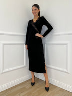 Abito Crepe Pizzo 55743 Nero