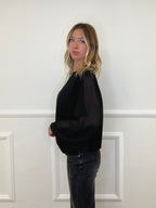 Blusa Georgette Palloncino 22017 Nero