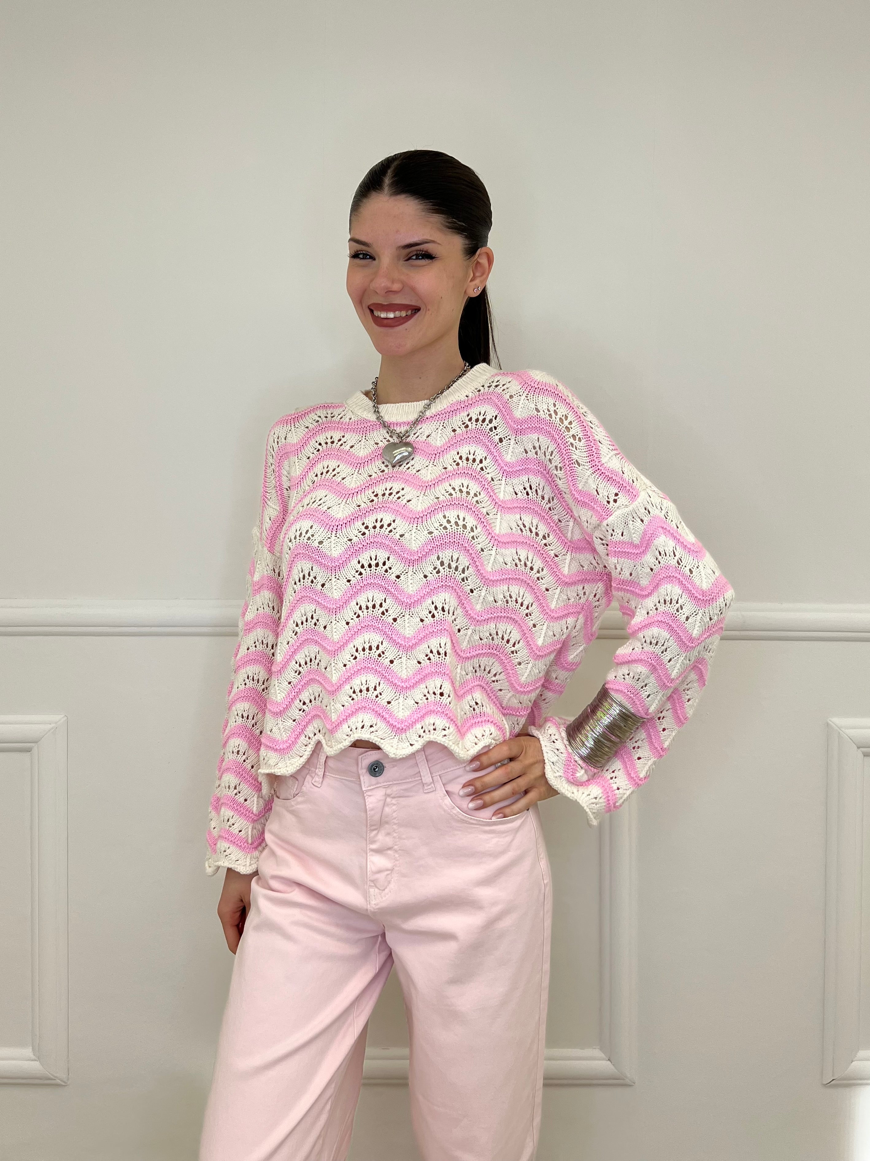 Maglia Traforata Ondine 10514 Rosa