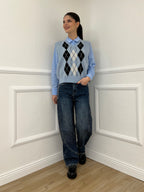 Gilet Losanghe 261711 Azzurro