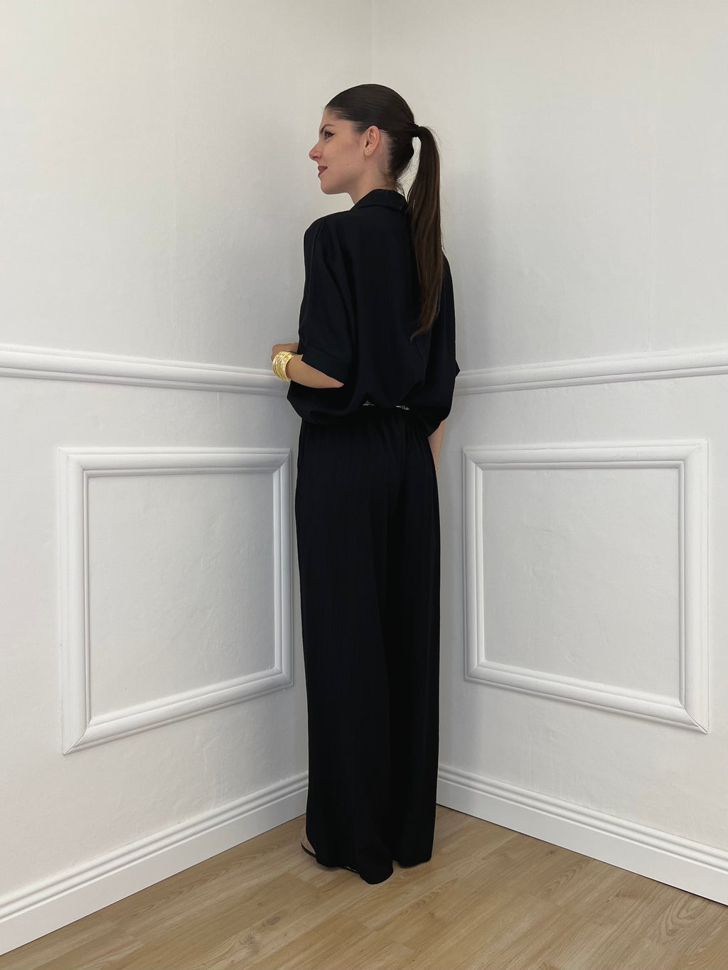 Camicia Fluida Strop 26081 Nero