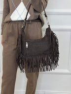 Borsa Hobo con Borchie e Frange 90515