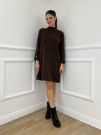 Abito in Maglia 9432 Marrone