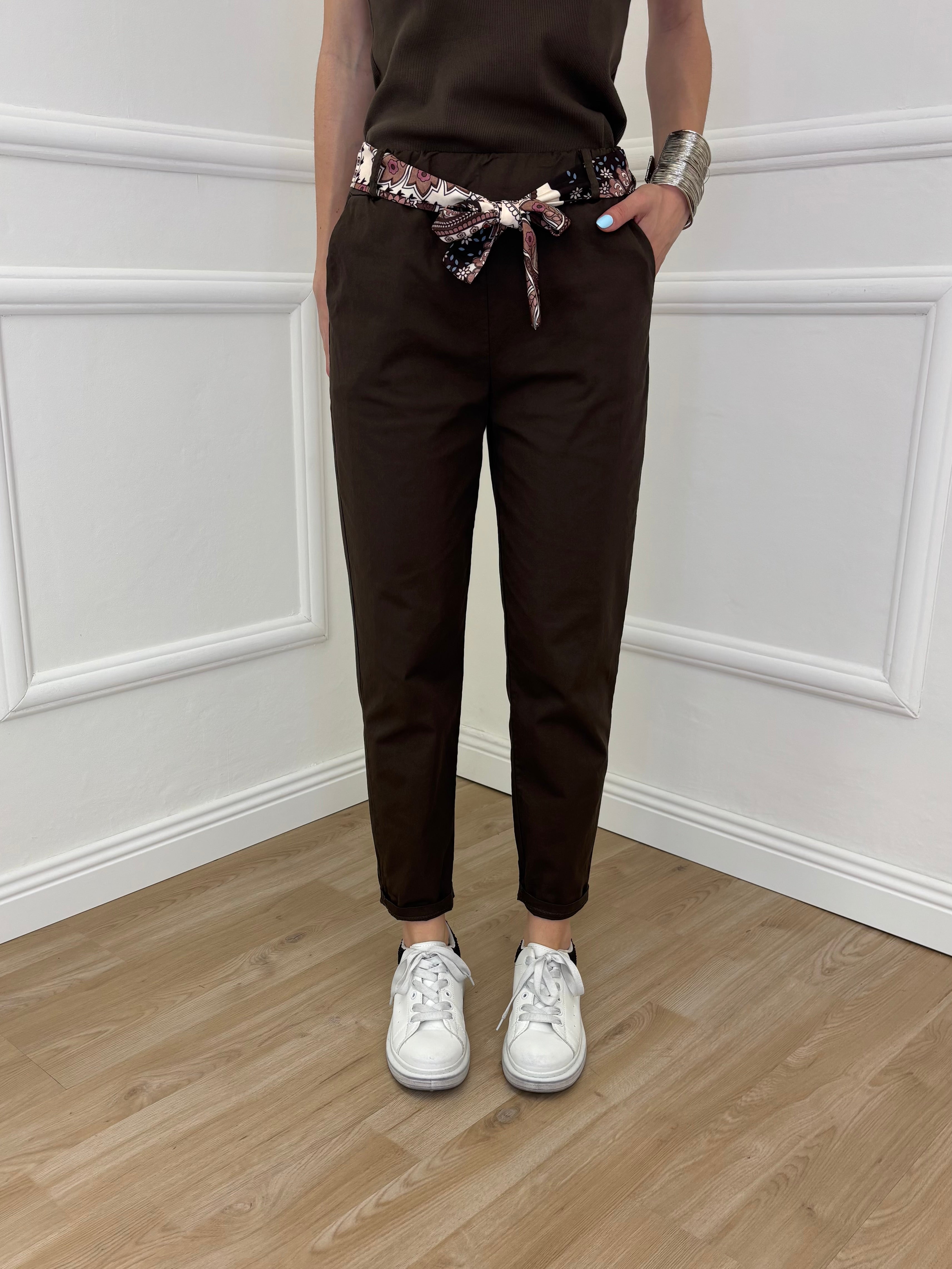 Pantalone Cotone Fusciacca 1508 Marrone