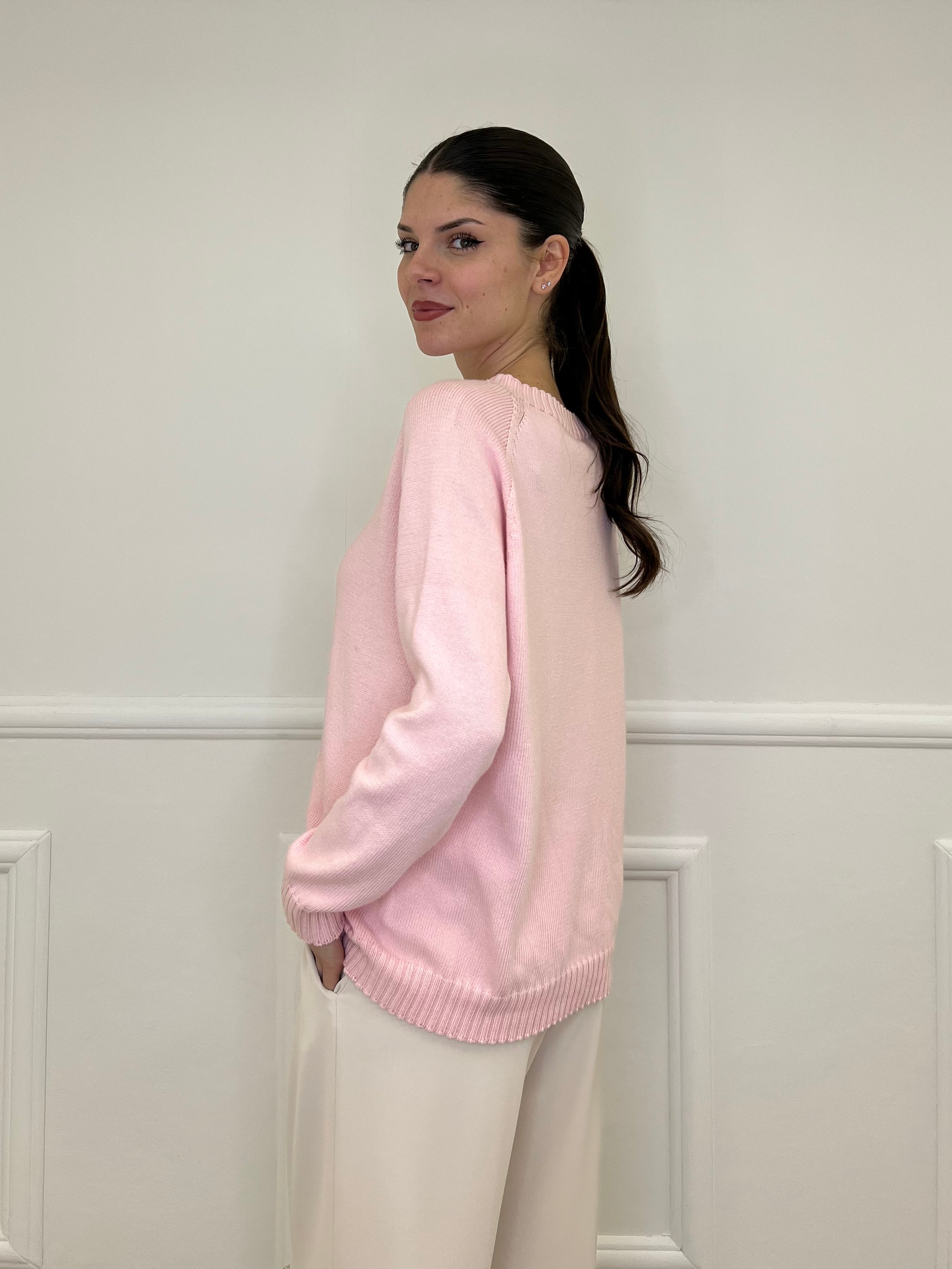 Maglia a Rombi A82628 Rosa
