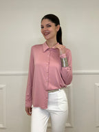 Camicia in Jersey di Viscosa 28163 Rosa