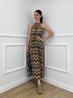 Abito Lurex Chevron 1372 Cielo