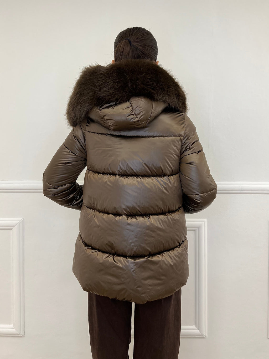 Piumino Corto Pelliccia 2259 Moro