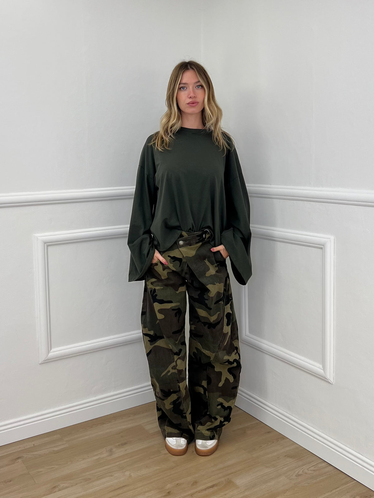 Jeans Balloon Vita Incrociata Camouflage 5500