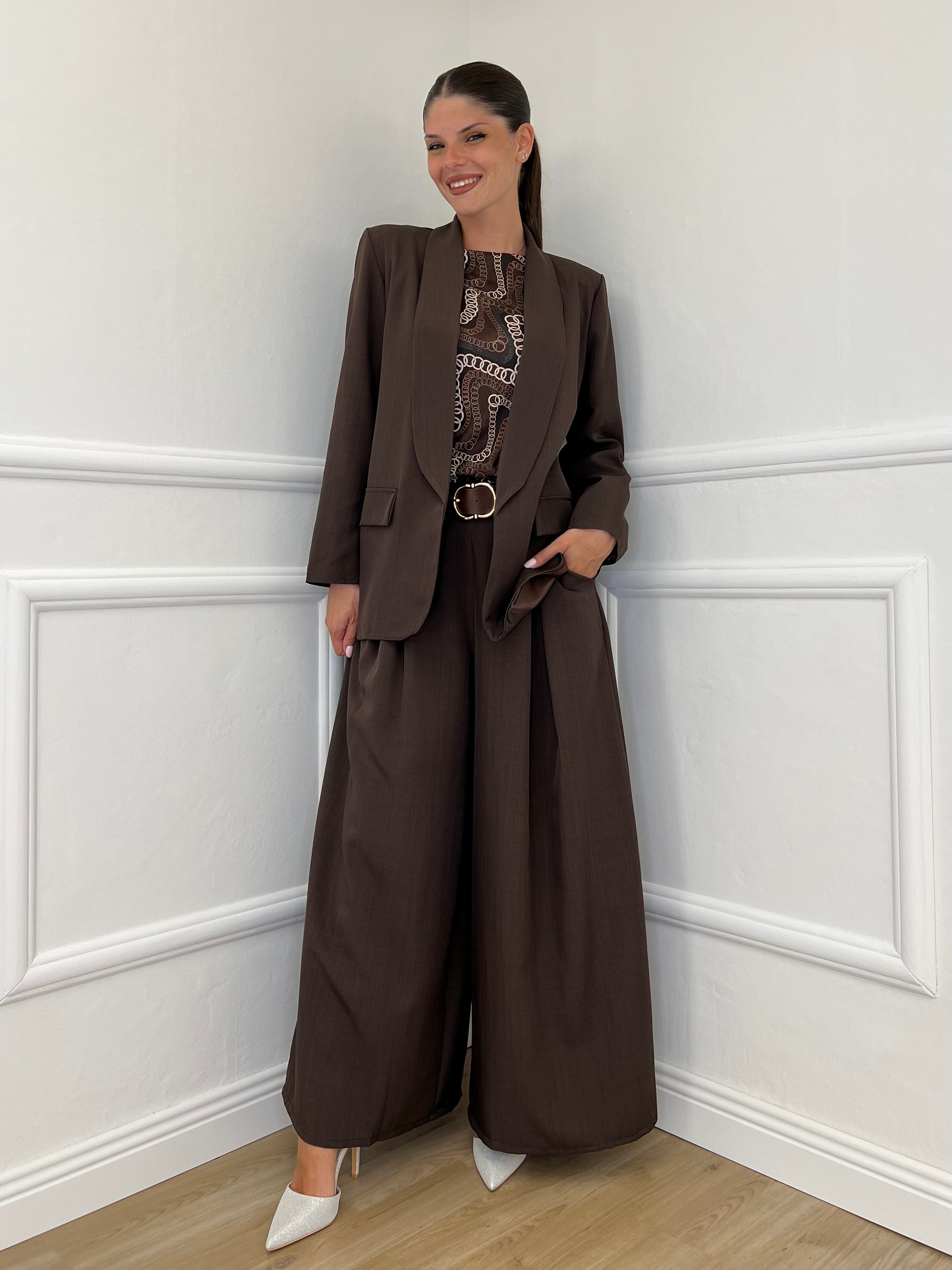 Giacca Sciallata 25433 Marrone - Bazar Abbigliamento