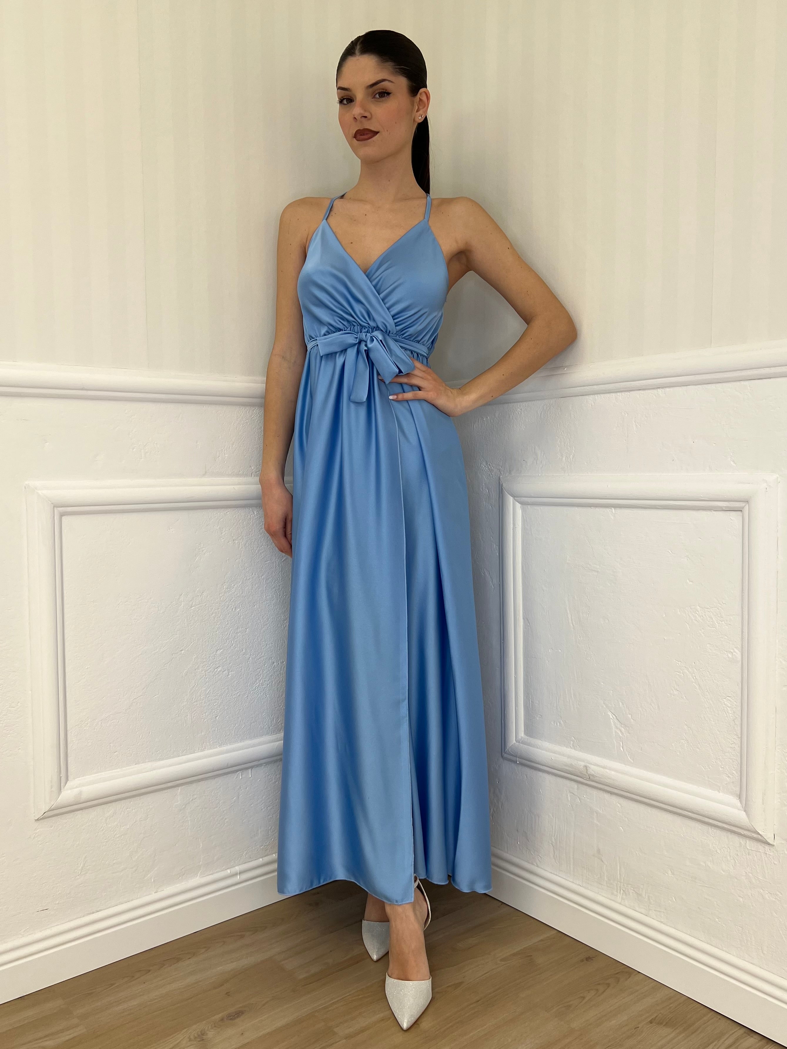 Abito Impero Fusciacca 1563 Cielo - Bazar Abbigliamento