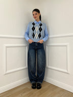 Gilet Losanghe 261711 Azzurro