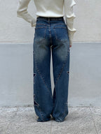 Jeans a Palazzo Stelle 5431 Azzurro
