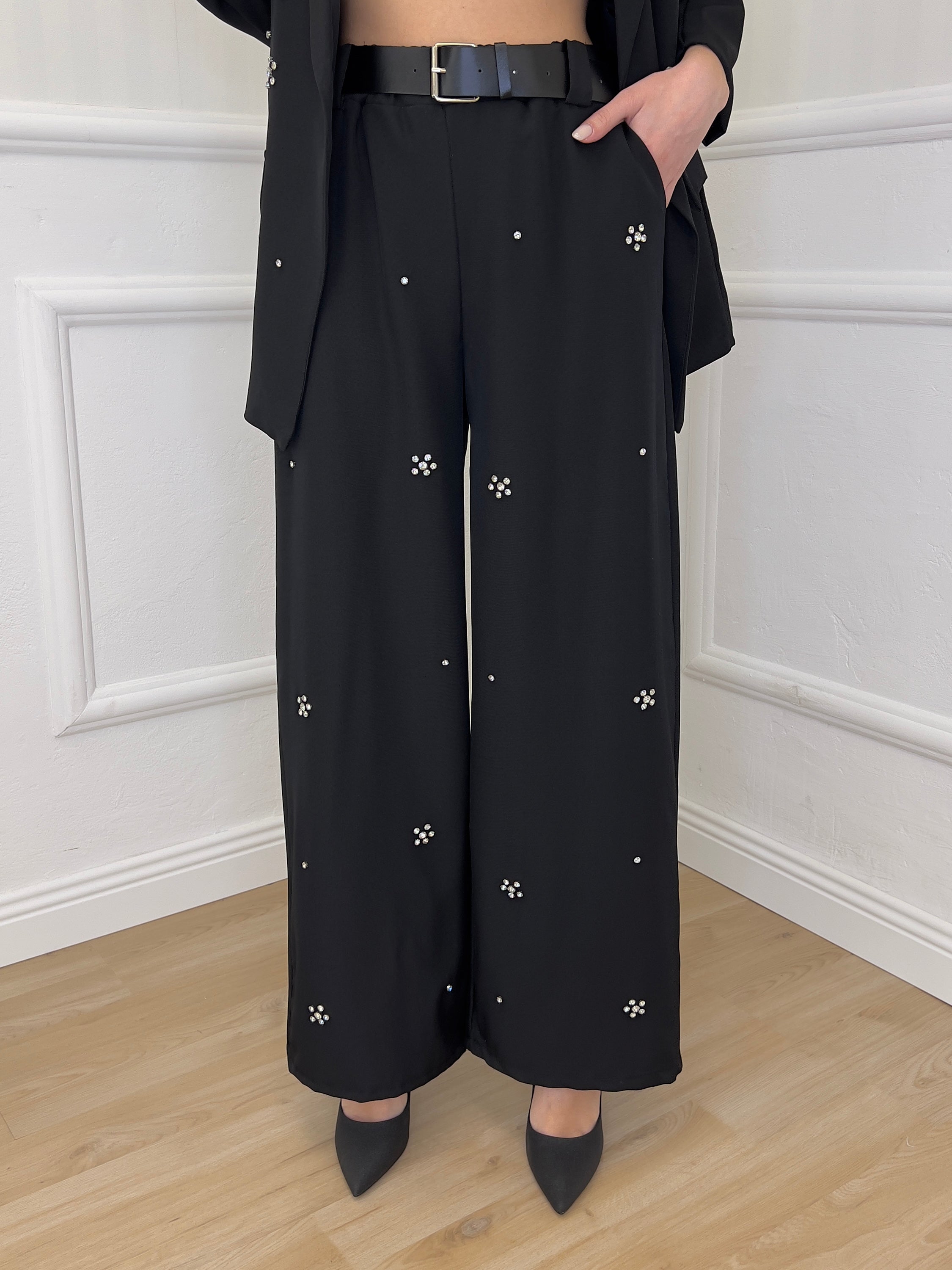 Pantalone Gabardine Gioiello 684018 Nero - Bazar Abbigliamento