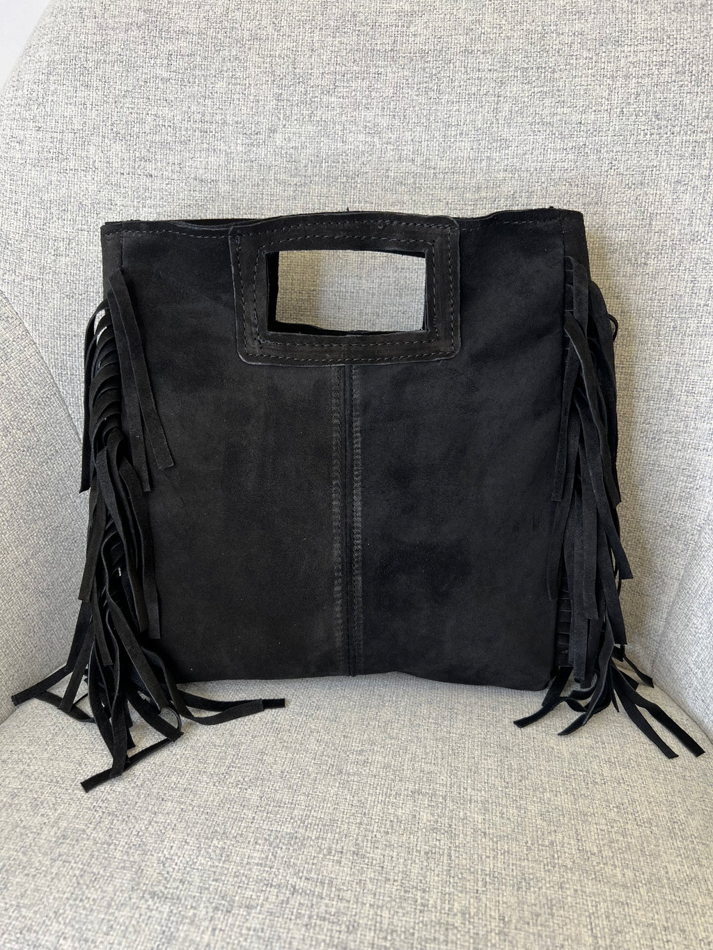 Borsa Vera Pelle Frange Manico VPF004