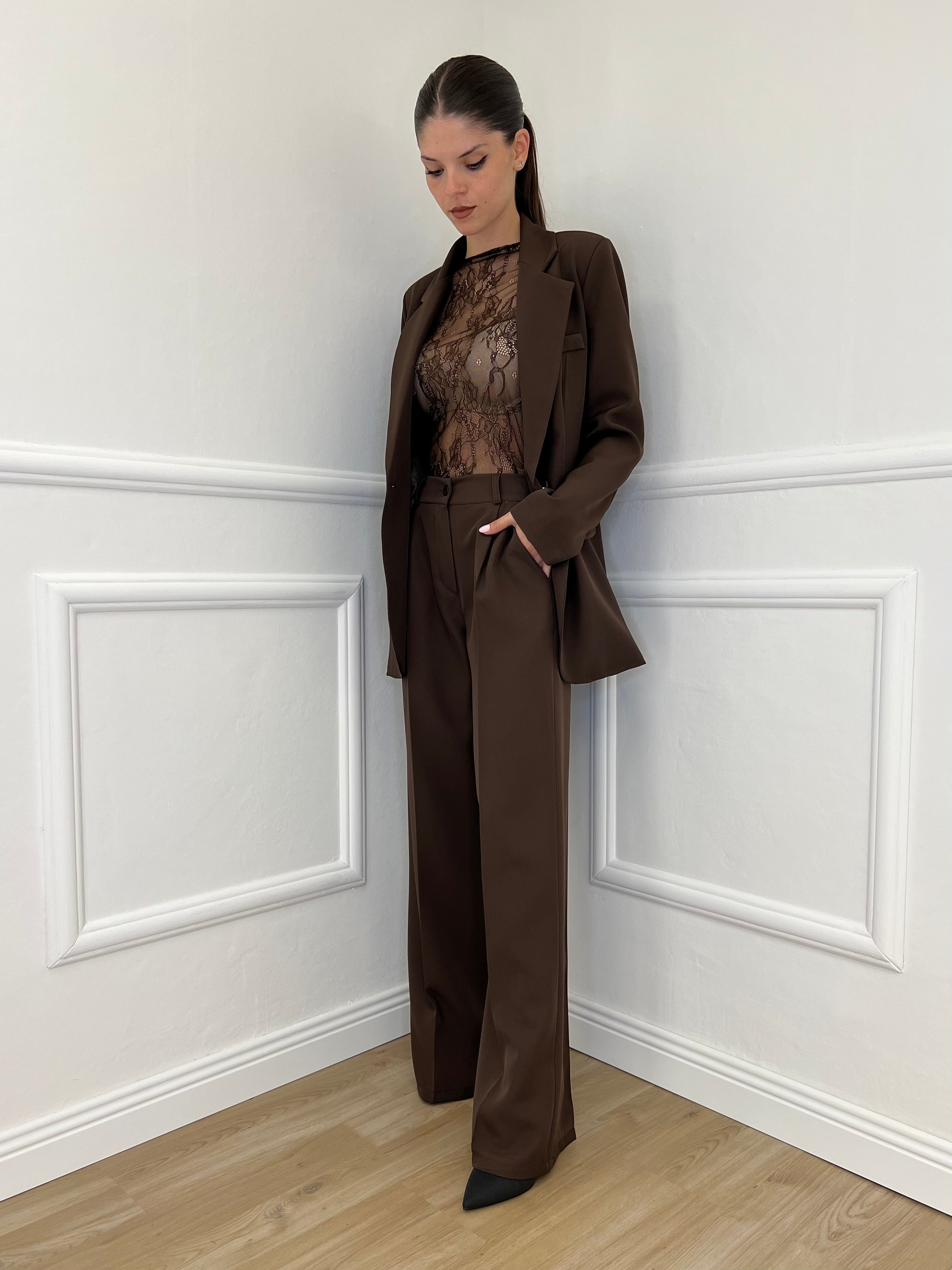 Pantalone a Palazzo 3715 Caffè - Bazar Abbigliamento