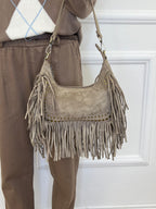 Borsa Hobo con Borchie e Frange 90515