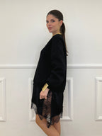 Felpa con Pizzo Lumina LD3849 Nero