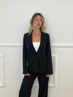 Tailleur Gessato Monopetto 83459 Nero