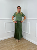 Longuette In Satin 2236 Verde Militare
