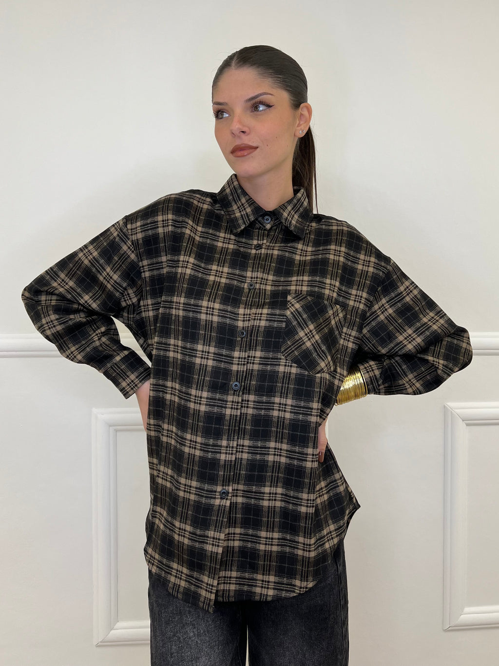 Camicia Over Galles 17181 Nero