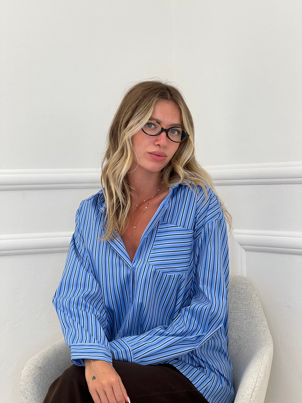 Camicia Regimental Over 28813 Azzurro