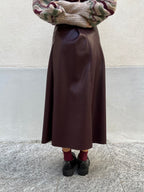 Gonna Midi Ecopelle 8066 Burgundy