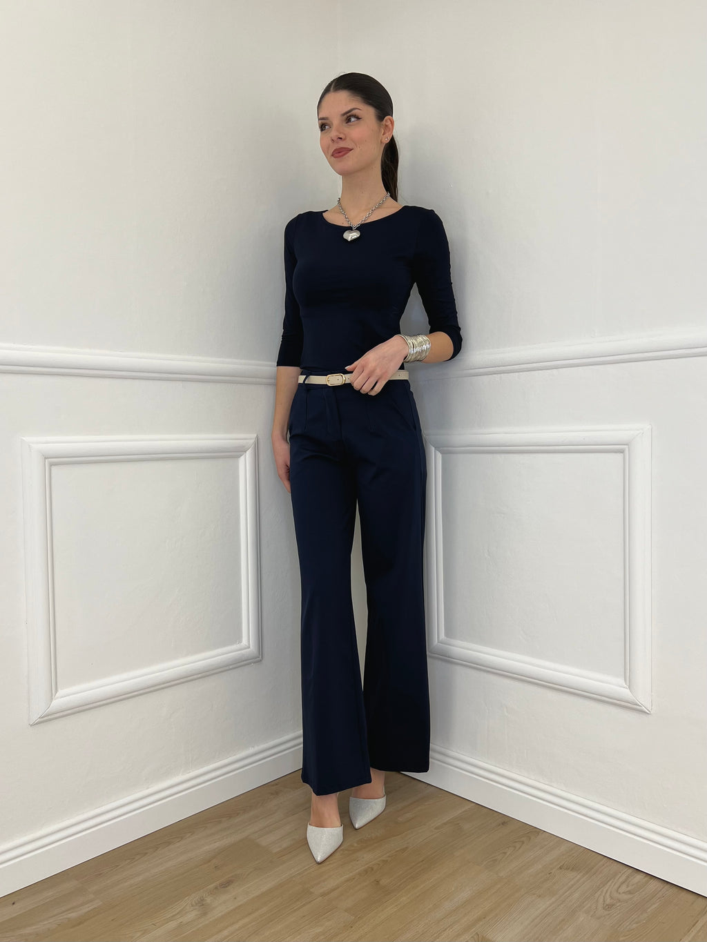 Pantalone Dritto Punto Milano 2403 Blu