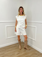 Maglia Con Pizzo e Nodo 8388 Bianco
