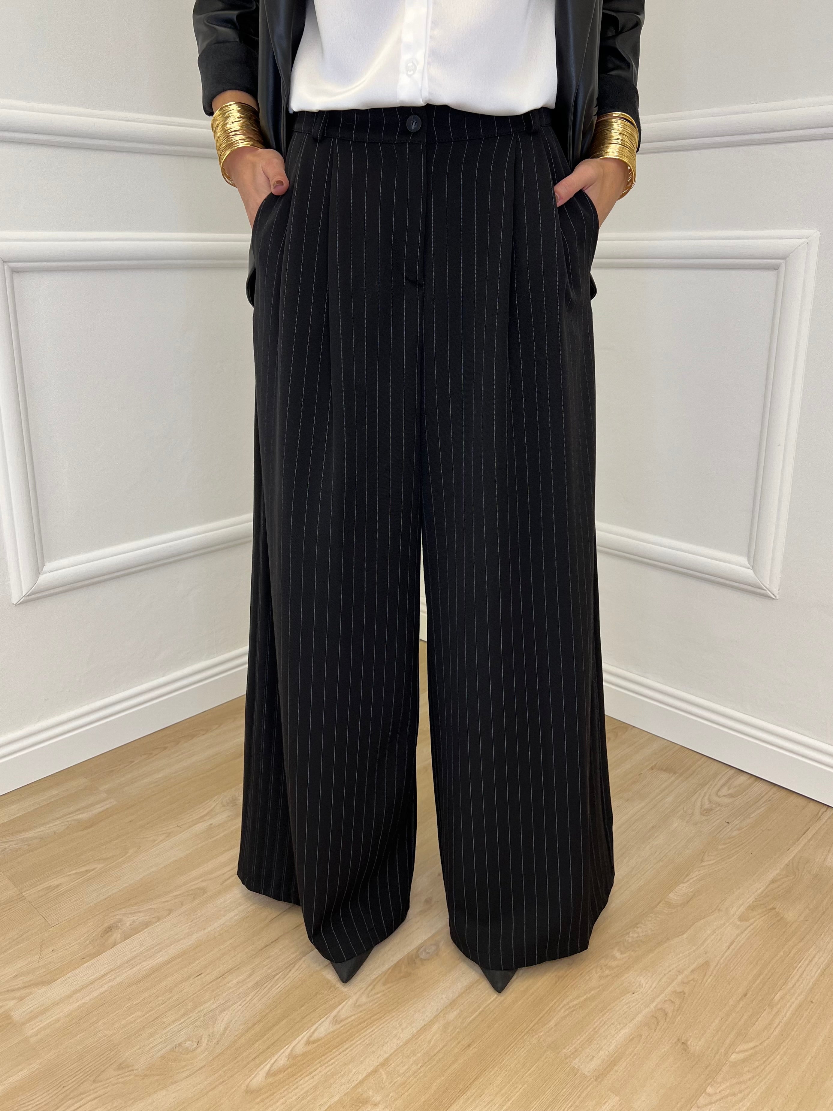 Pantalone Gessato 7158 Nero