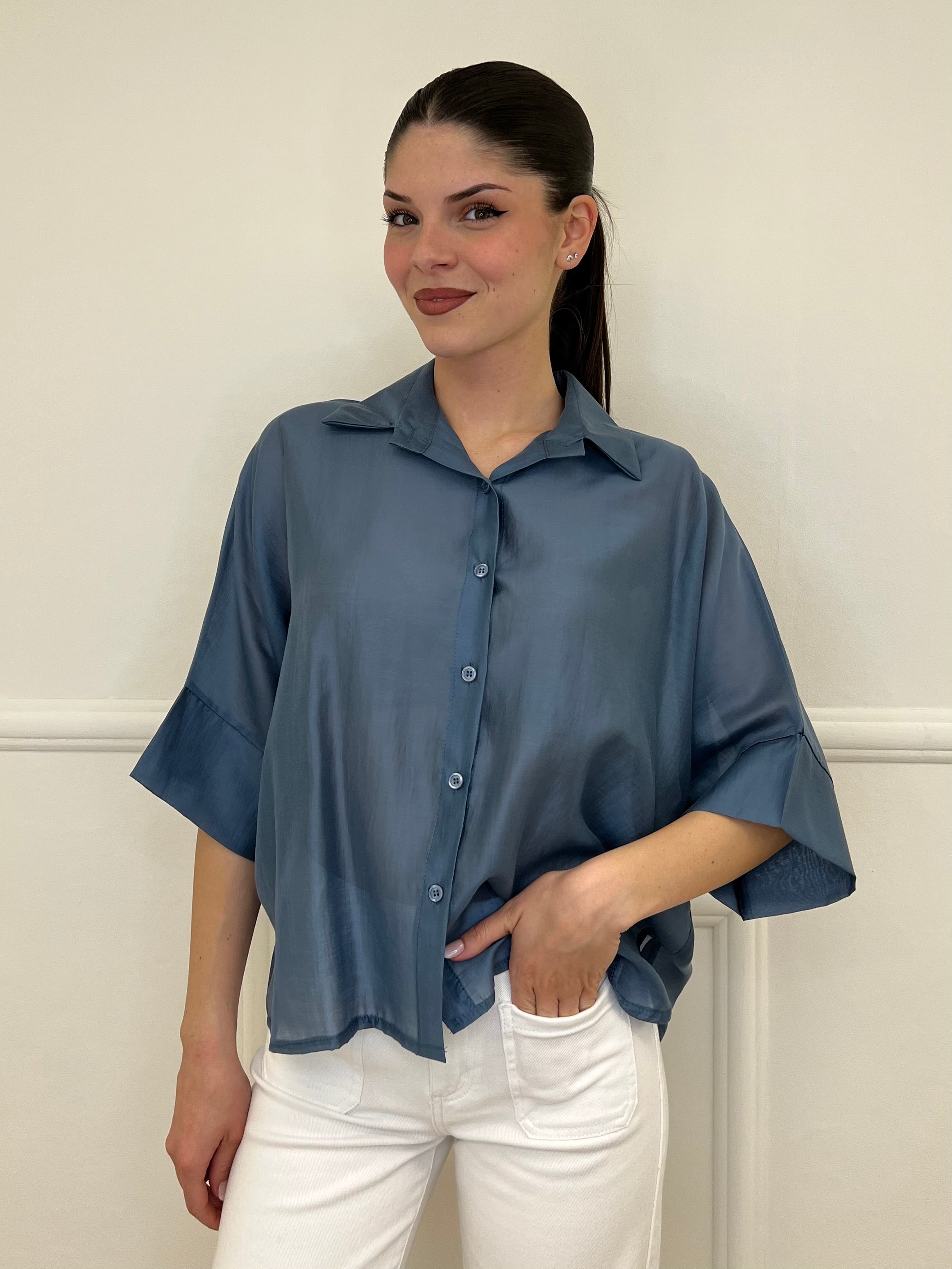 Camicia Over Tencel 7055 Jeans - Bazar Abbigliamento