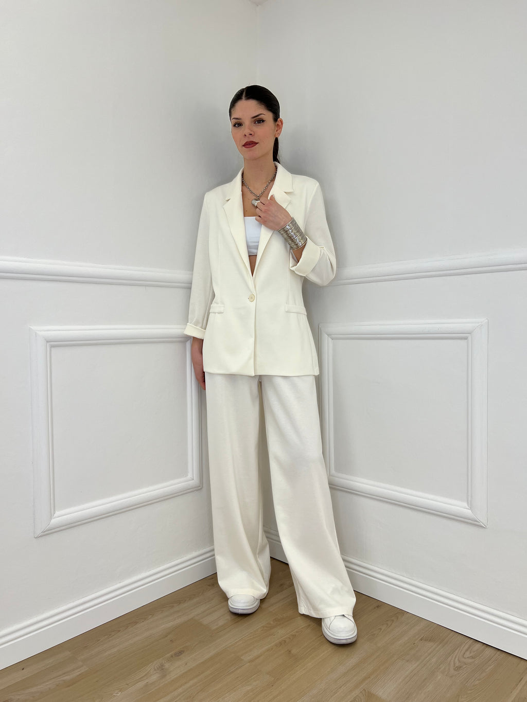 Blazer in Viscosa 27435 Panna