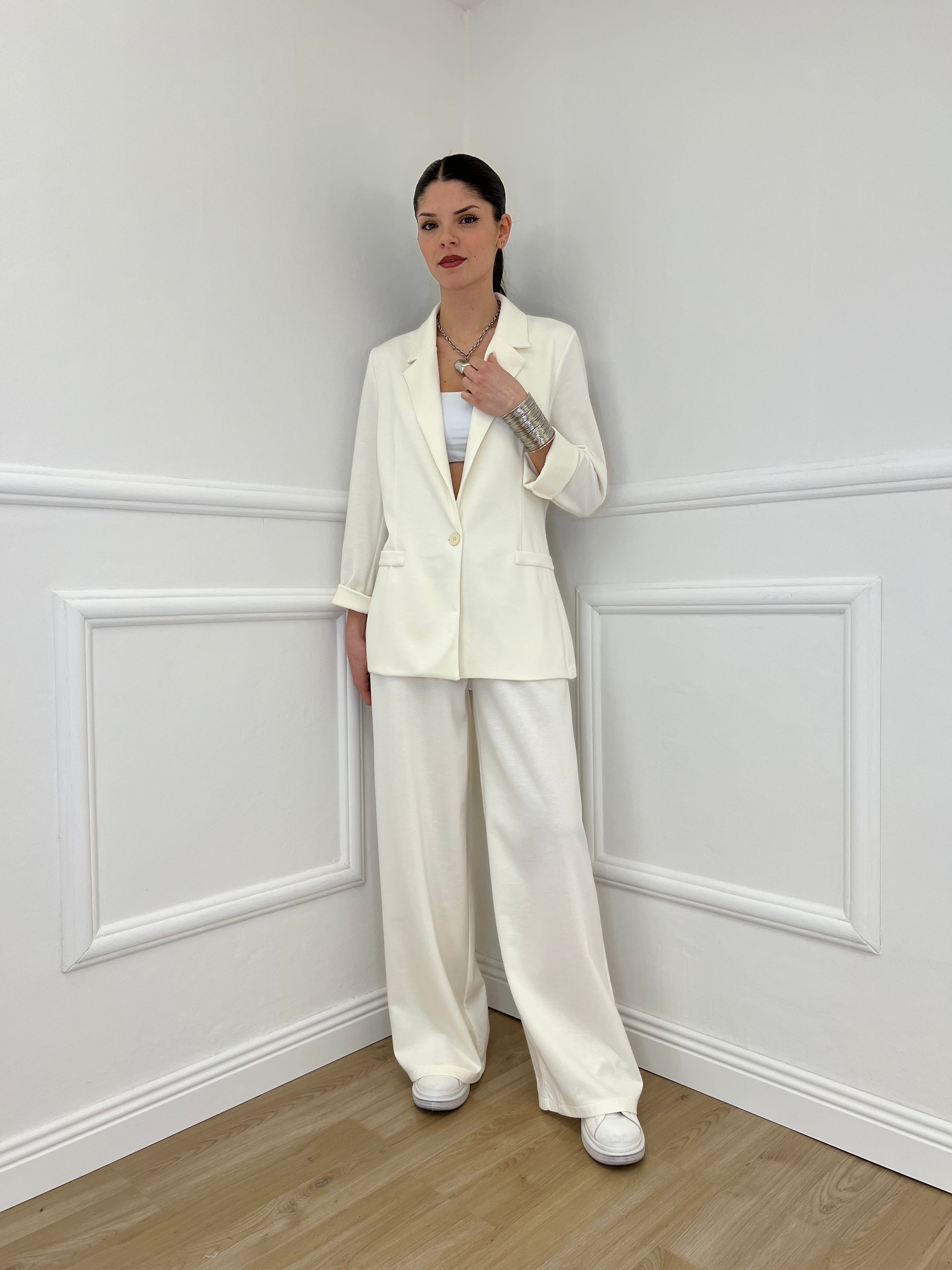 Blazer in Viscosa 27435 Panna