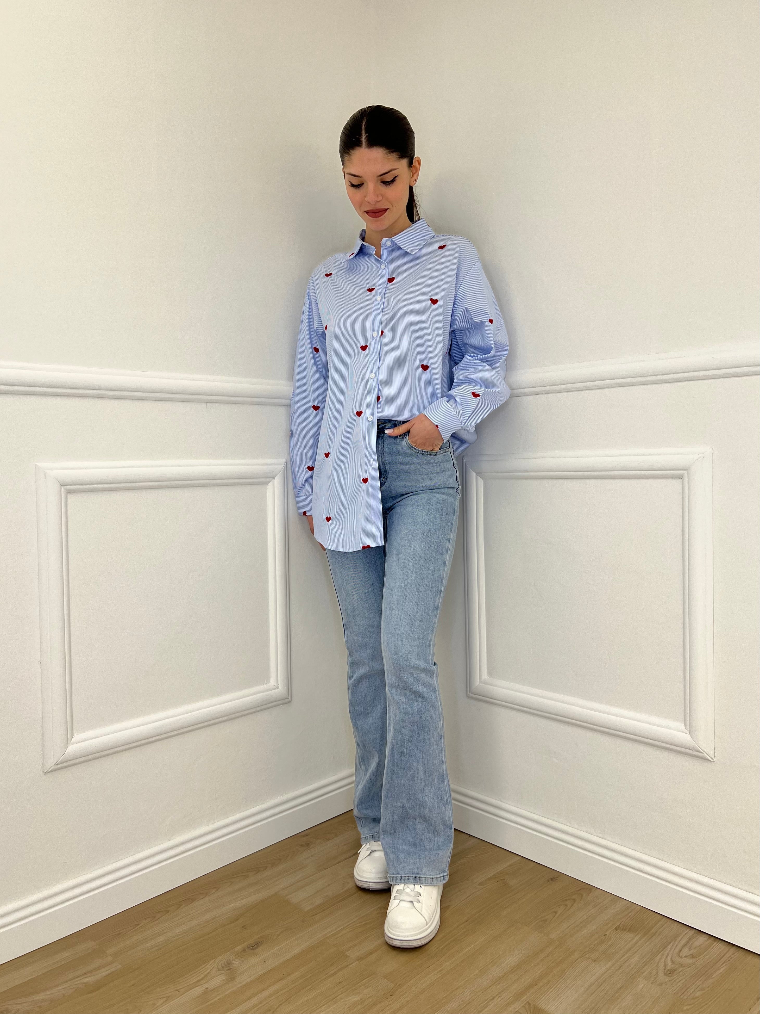 Jeans Flare Y557 Azzurro