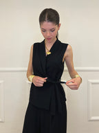 Completo Gilet Fiocco Crêpe 2852 Nero