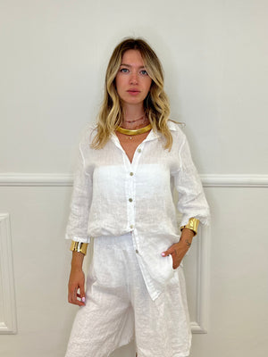 Camicia Over 100% Lino 1789 Bianco