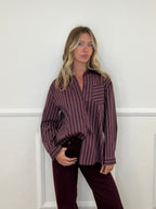 Camicia Regimental Over 28813 Burgundy