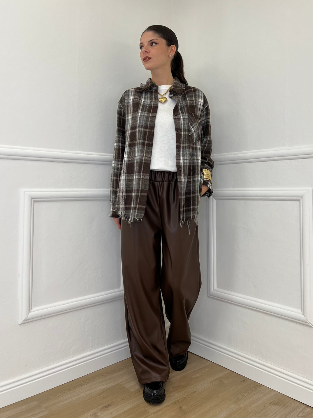 Pantalone Ecopelle 8043 Marrone