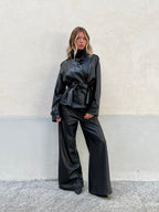 Trench Corto In Ecopelle 2610 Nero
