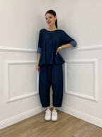 Blusa Chambray Bottoni 2546 Blu