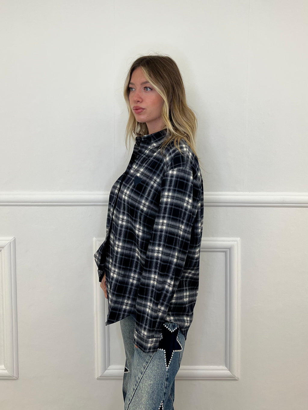 Camicia Flanella Cuore BN38 Blu