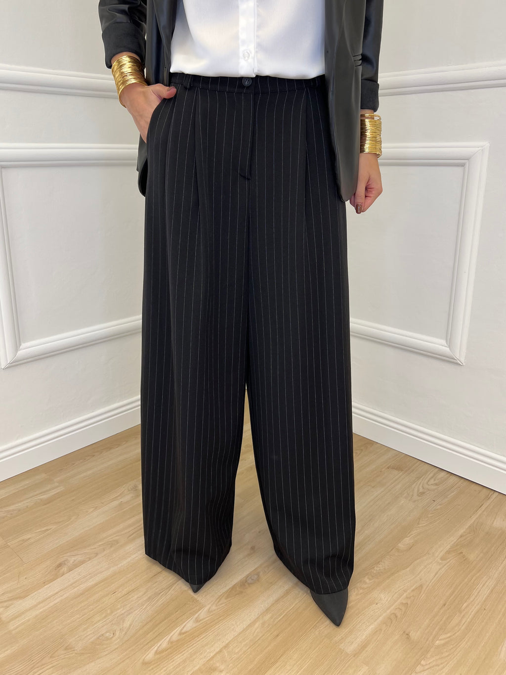 Pantalone Gessato 7158 Nero