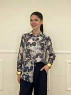 Camicia Tencel Fantasia 3189 Blu