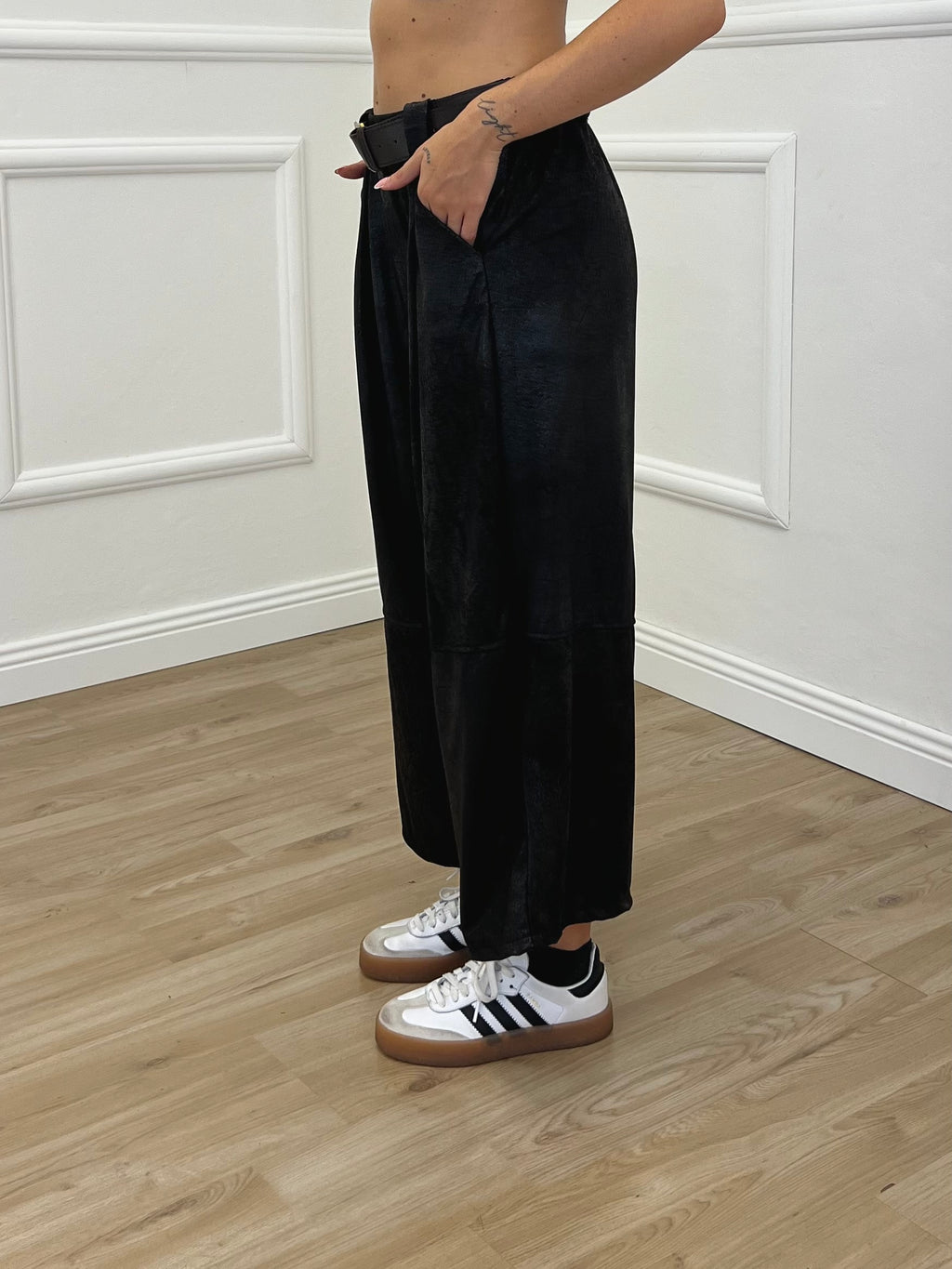 Pantalone Gaucho Baggy Used 4840 Nero