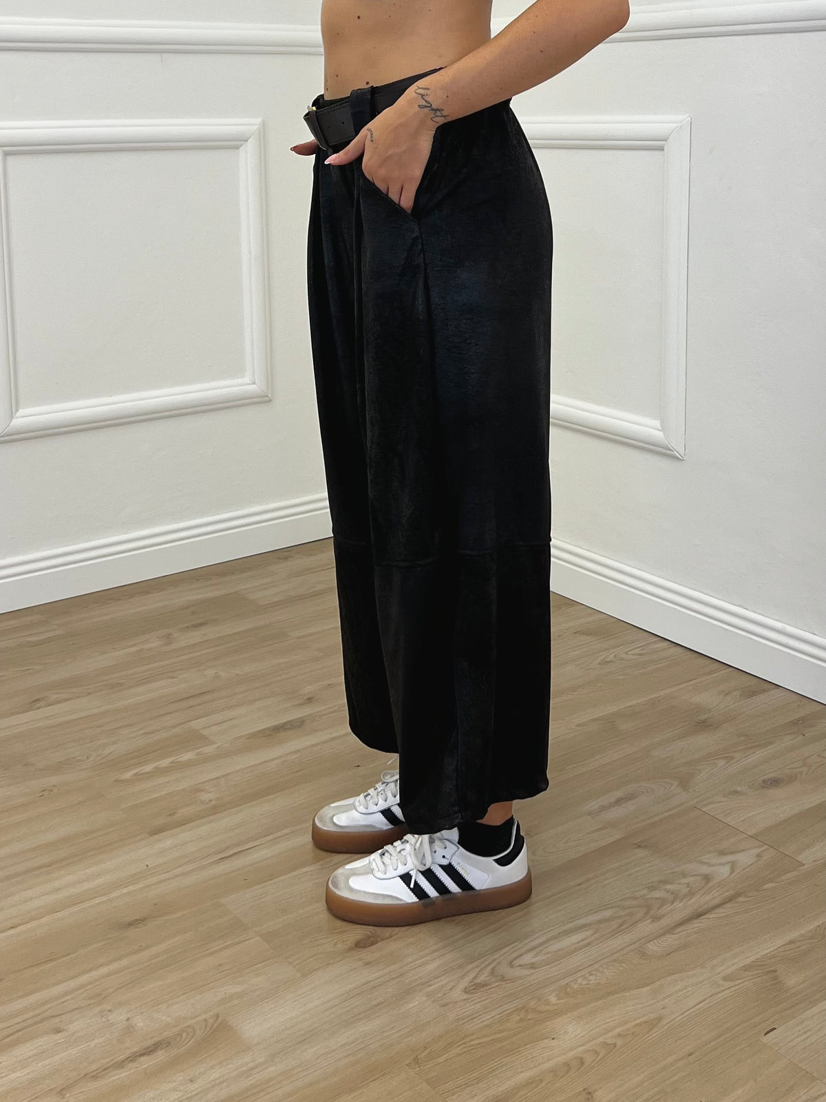 Pantalone Gaucho Baggy Used 4840 Nero