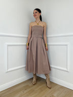 Abito a Fascia Cintura 9762 Taupe