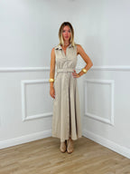 Abito Cotone Cintura 364997 Beige