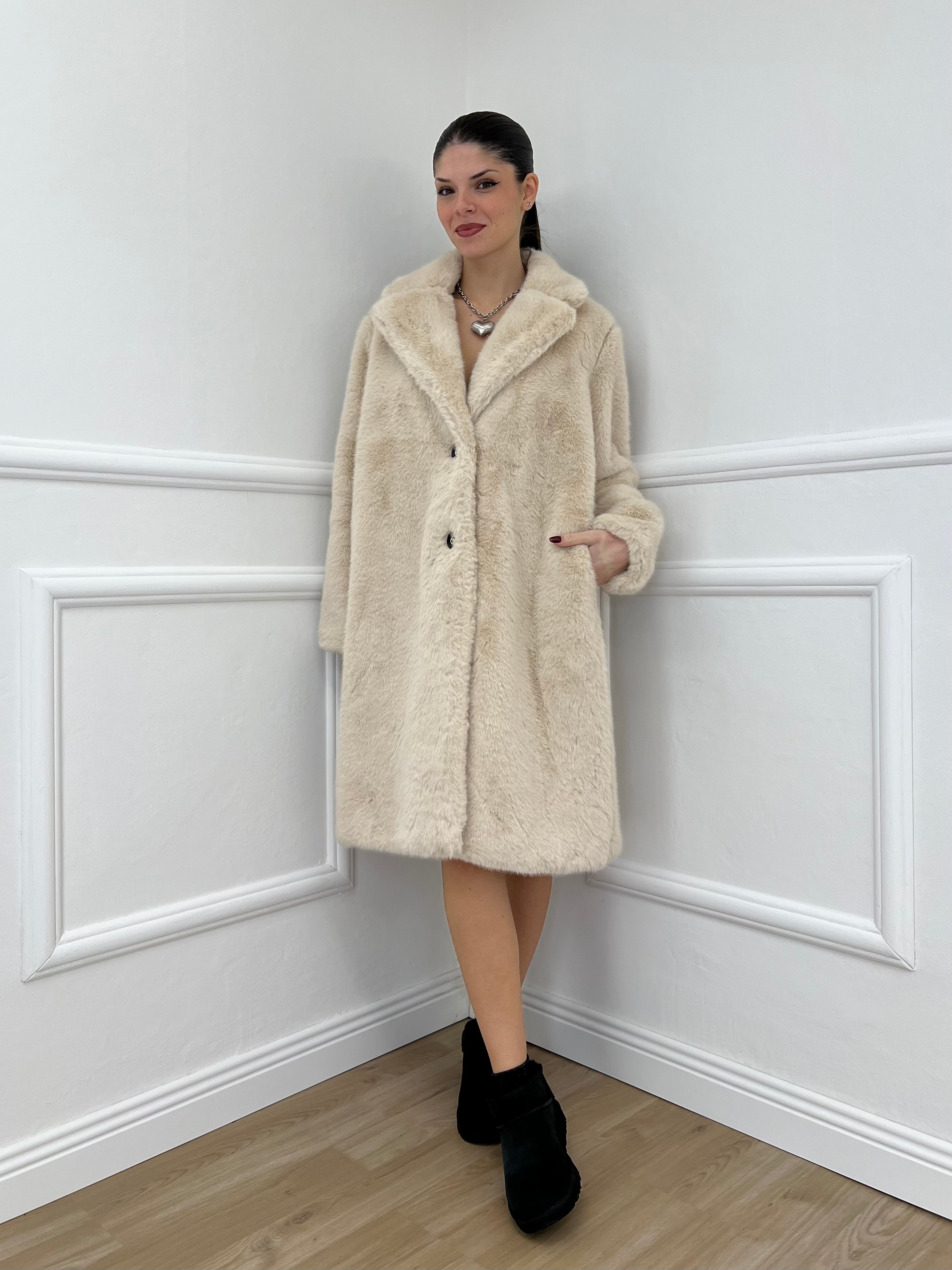 Cappotto Pelliccia 6619 Ecru