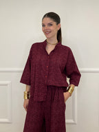 Camicia Coreana Sangallo 11392 Burgundy