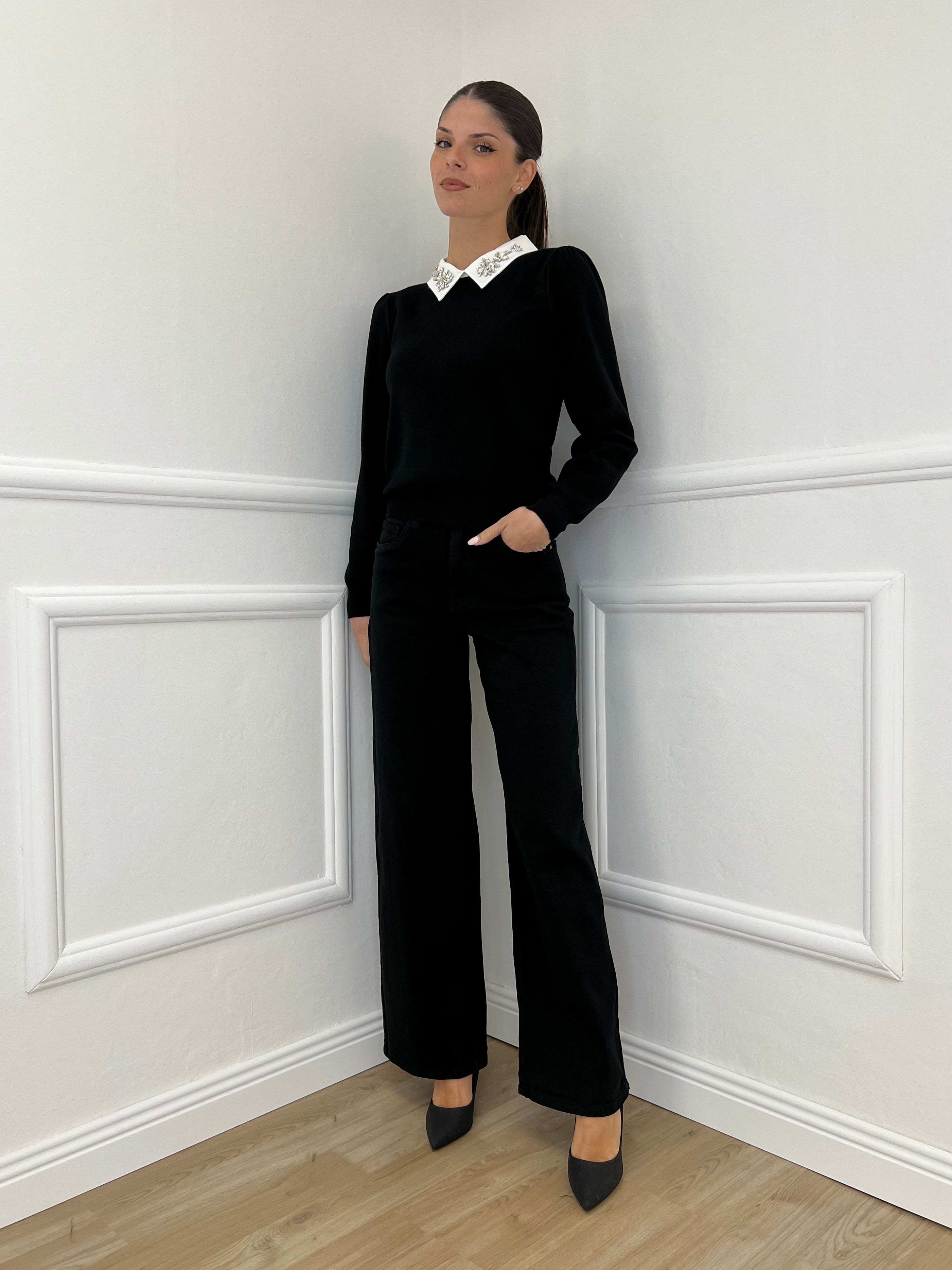 Jeans Palazzo T1001-1 Nero